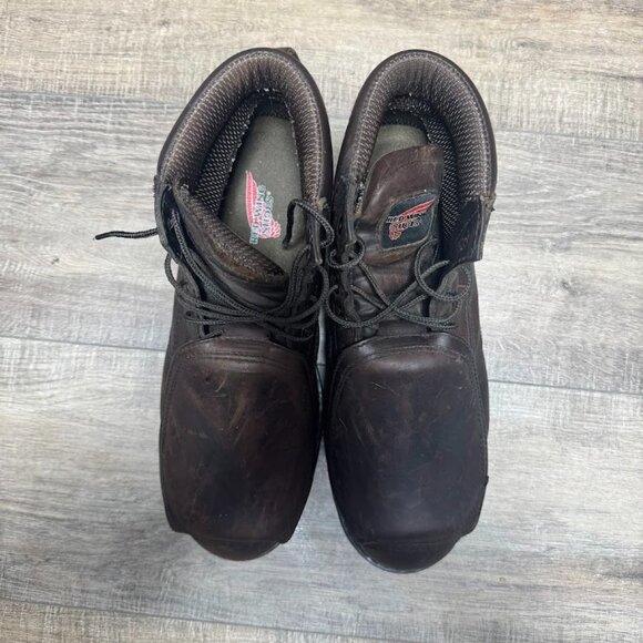 Red Wing Shoes Brown Leather Metguard Steel Toe Boots Men's Size 10.5 - Picture 2 of 7